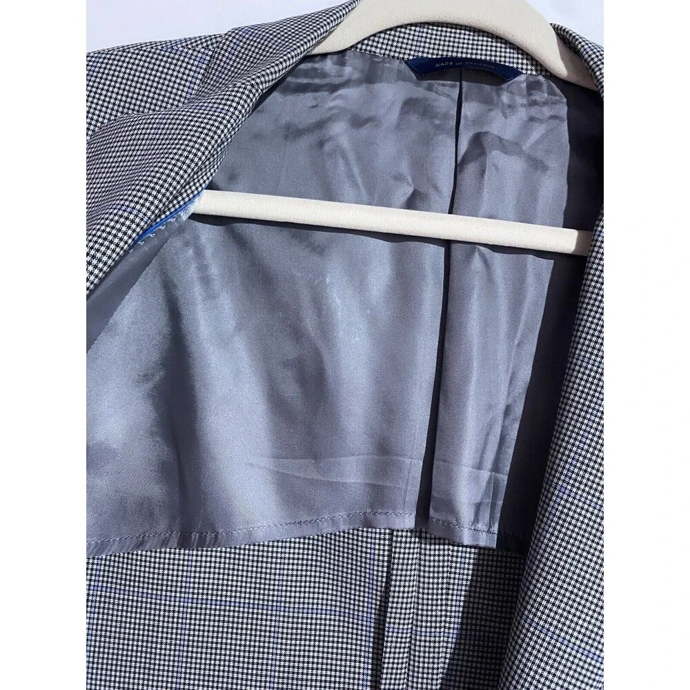 Brooks Brothers Blazer 40R Gray Wool Regent Windowpane Brookscool Sport Coat - Picture 8 of 16